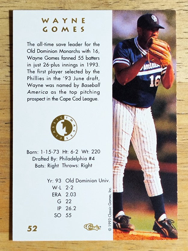 1993-94 Images Four Sport #52 Wayne Gomes
