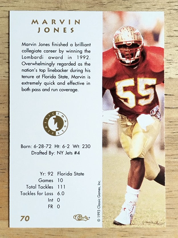 1993-94 Images Four Sport #70 Marvin Jones
