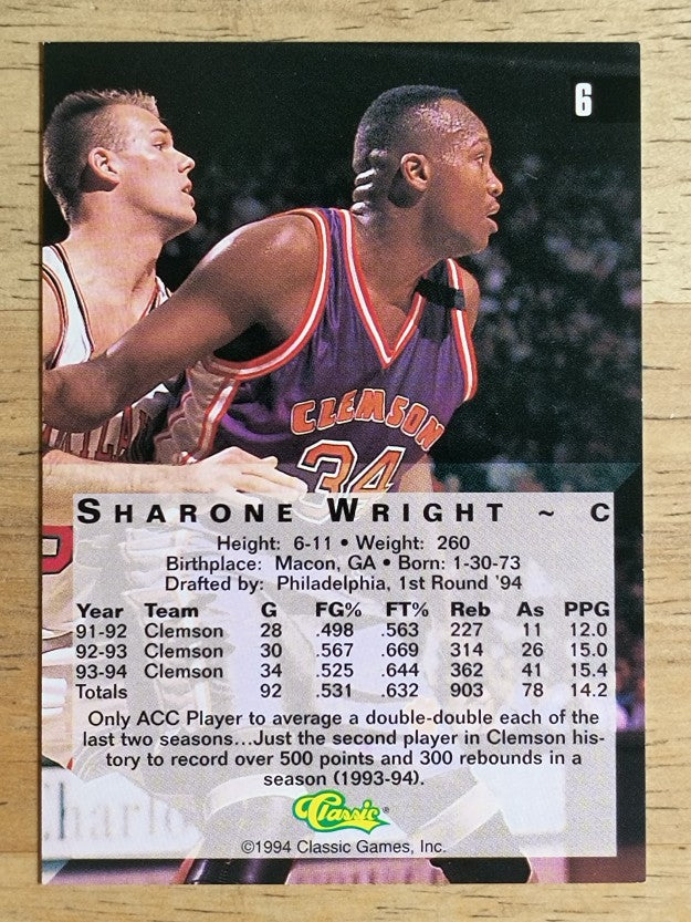 1994 Classic Four Sport #6 Sharone Wright