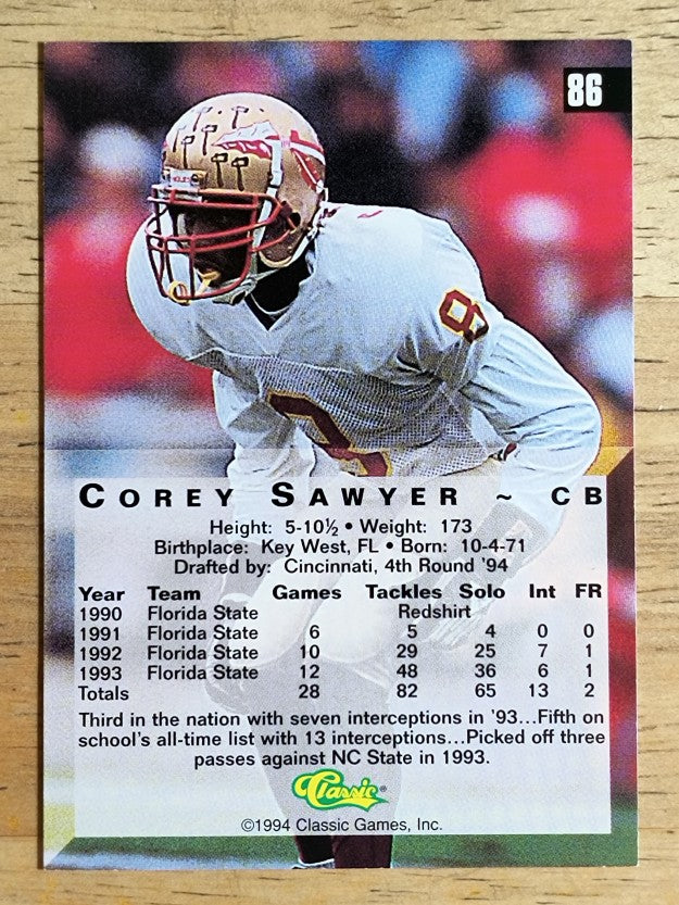 1994 Classic Four Sport #86 Corey Sawyer