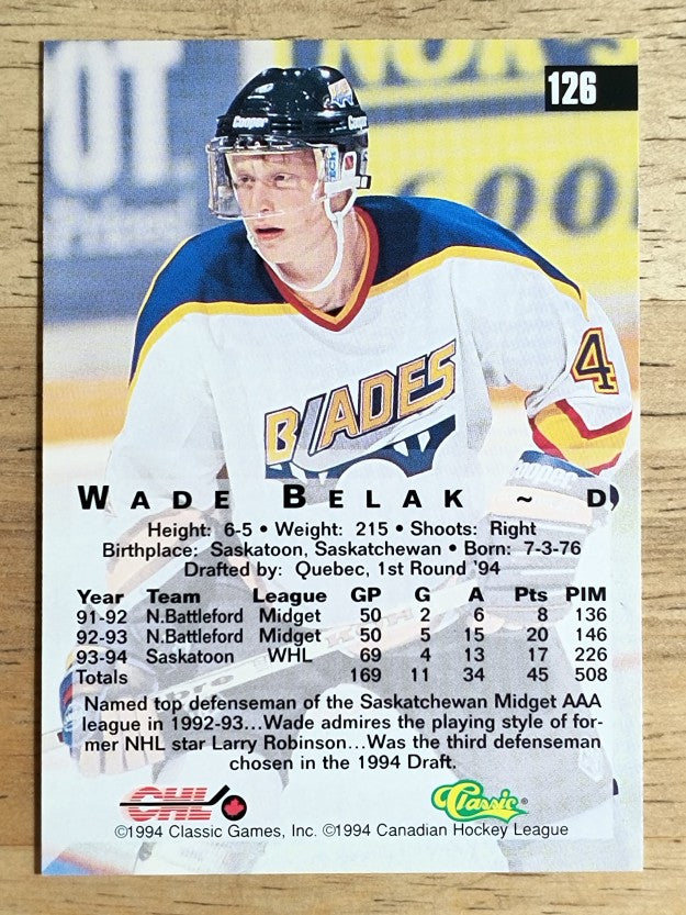 1994 Classic Four Sport #126 Wade Belak