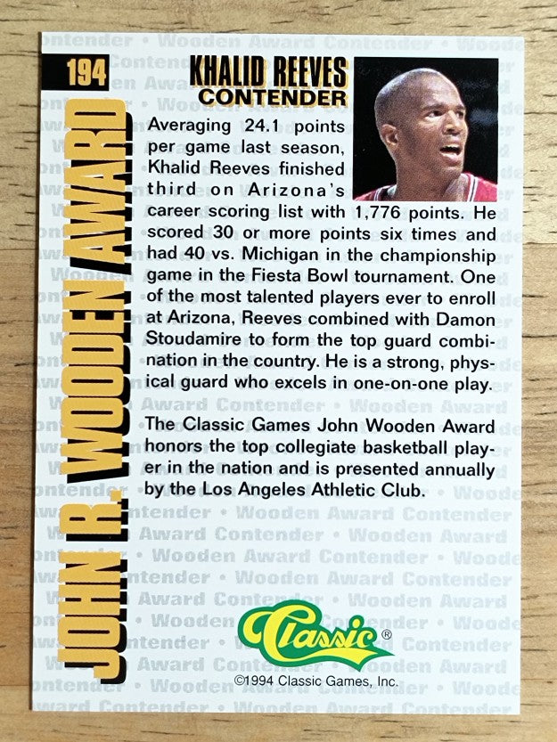 1994 Classic Four Sport #194 Khalid Reeves JWA