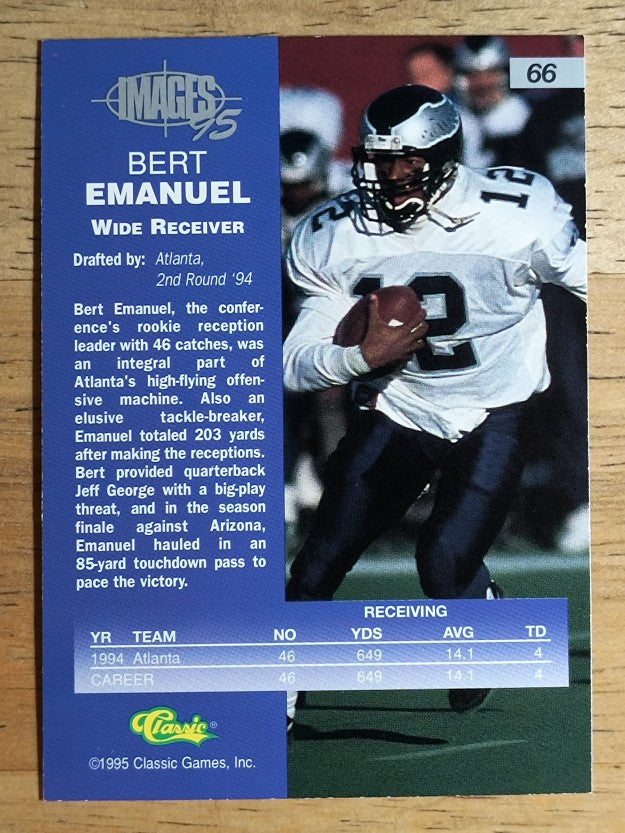 1995 Images Four Sport #66 Bert Emanuel