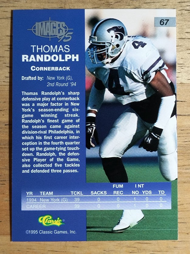 1995 Images Four Sport #67 Thomas Randolph