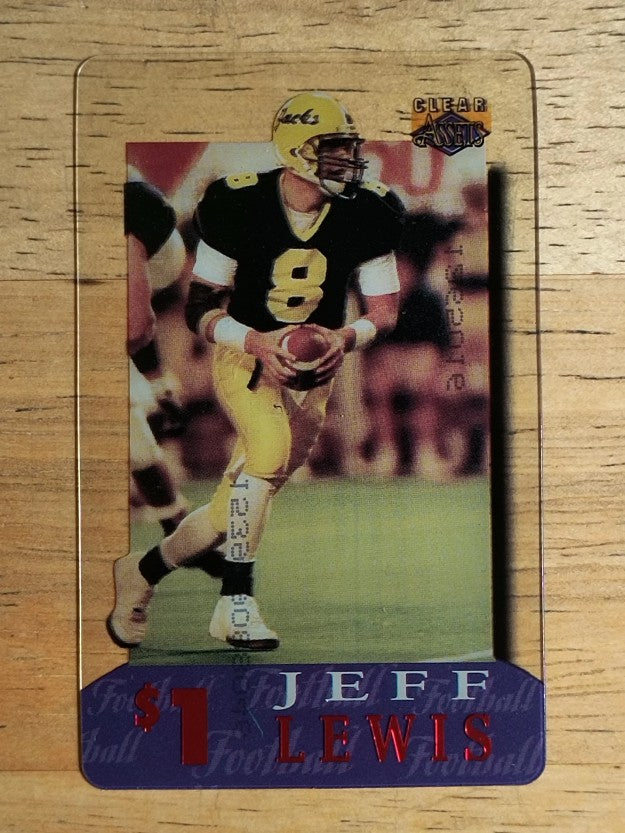 1996 Clear Assets Phone Cards $1 #10 Jeff Lewis