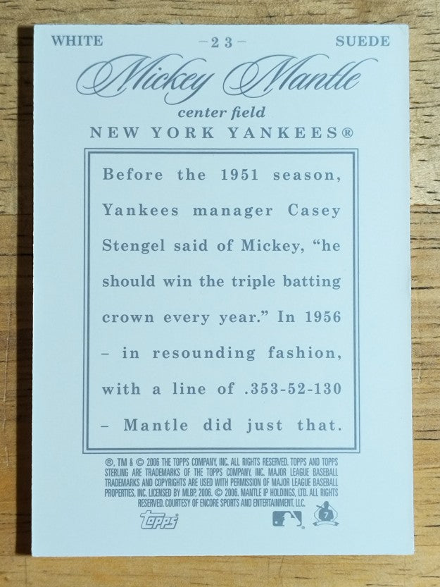 2006 Topps Sterling Framed White #23 Mickey Mantle