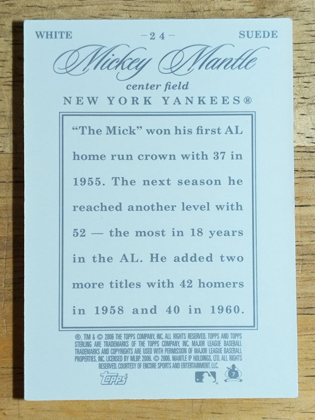 2006 Topps Sterling Framed White #24 Mickey Mantle