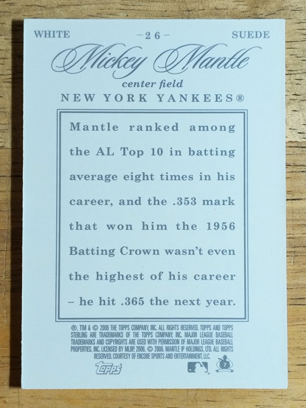 2006 Topps Sterling Framed White #26 Mickey Mantle