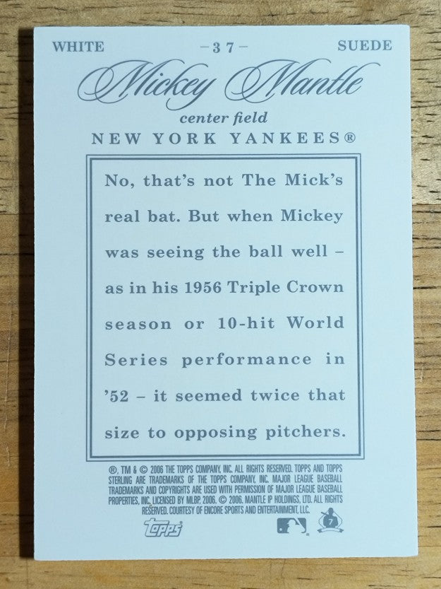 2006 Topps Sterling Framed White #37 Mickey Mantle