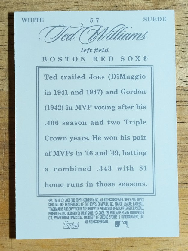 2006 Topps Sterling Framed White #57 Ted Williams