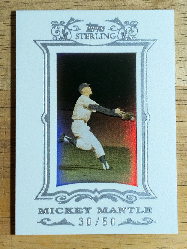 2007 Topps Sterling Framed White Suede #9 Mickey Mantle