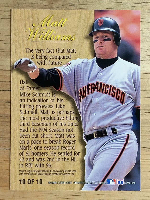 1995 Fleer Lumber Company #10 Matt Williams