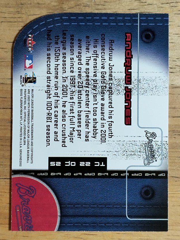 2002 Fleer Genuine Tip of the Cap #22 Andruw Jones