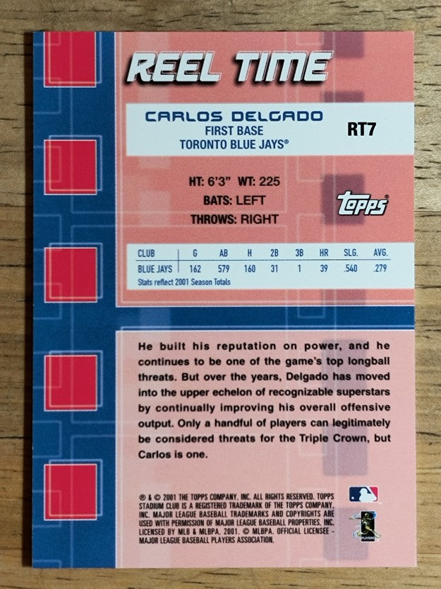 2002 Stadium Club Reel Time #RT7 Carlos Delgado