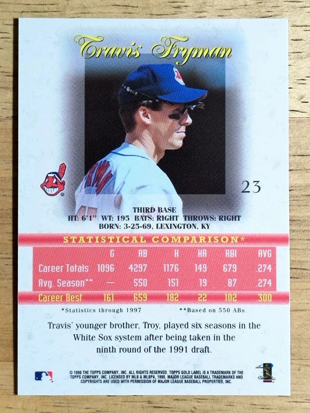 1998 Topps Gold Label Class 1 #23 Travis Fryman
