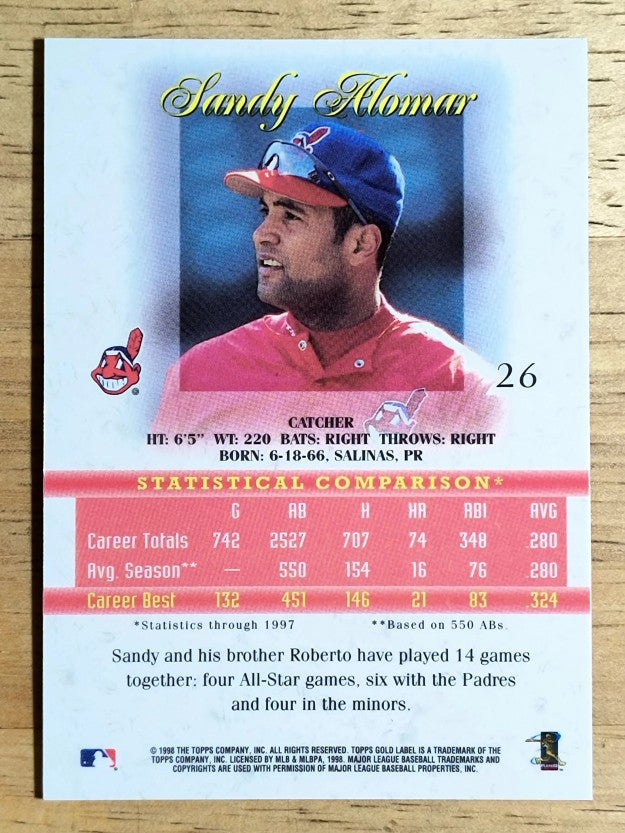 1998 Topps Gold Label Class 1 #26 Sandy Alomar Jr.
