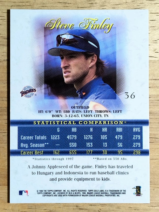 1998 Topps Gold Label Class 1 #36 Steve Finley