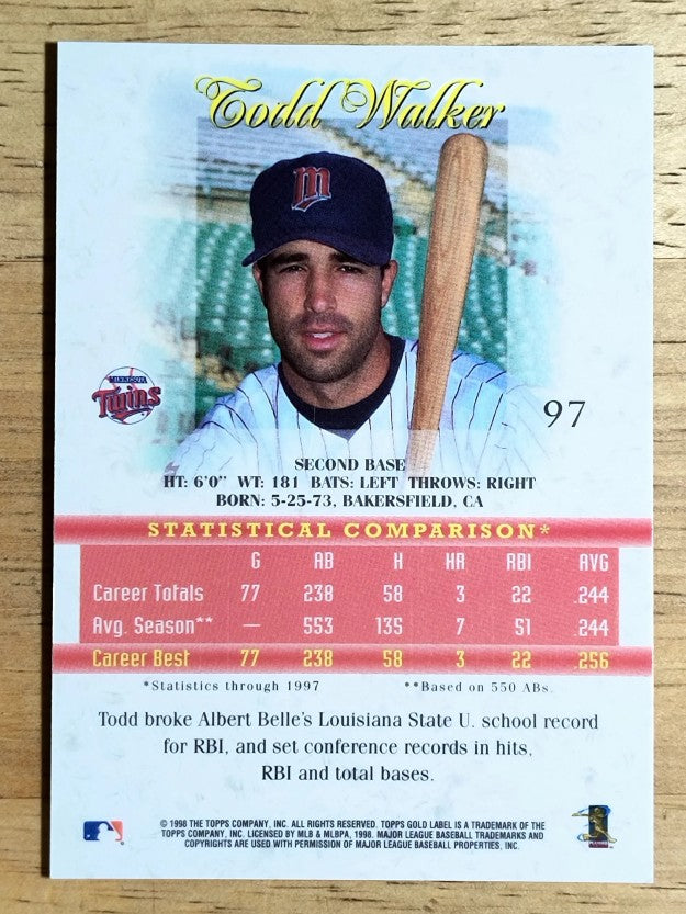 1998 Topps Gold Label Class 1 #97 Todd Walker