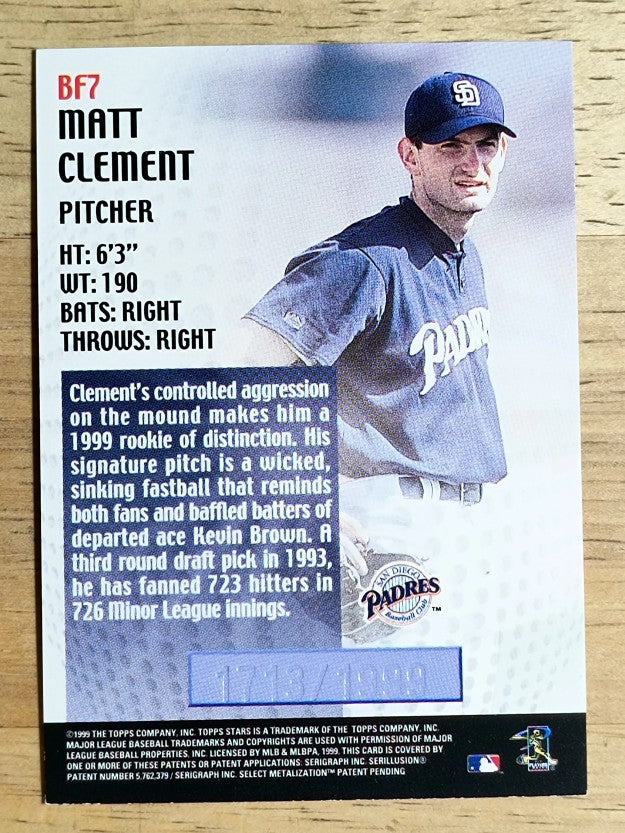 1999 Topps Stars Bright Futures #BF7 Matt Clement