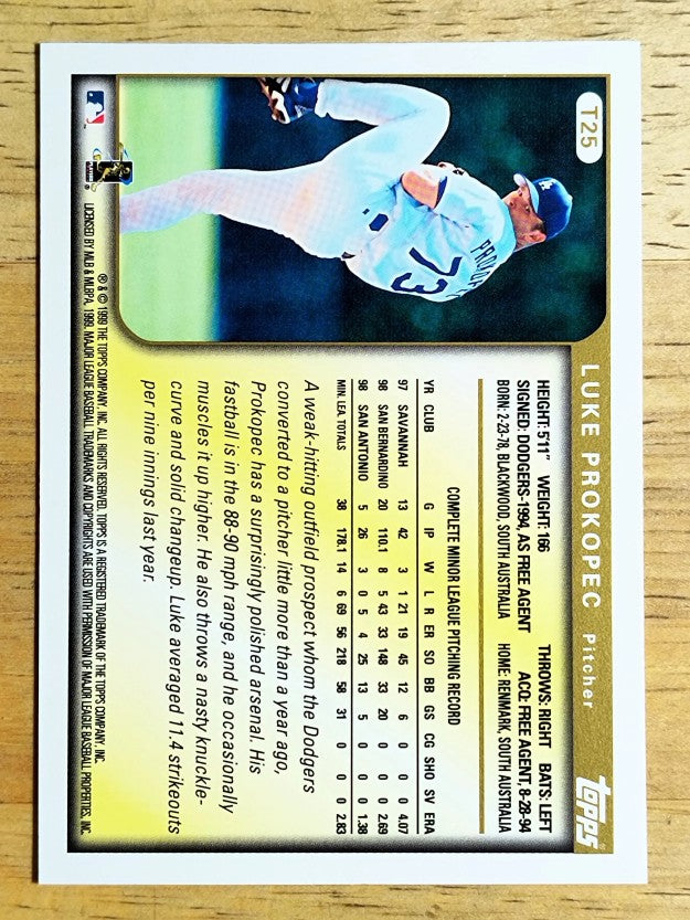 1999 Topps Traded #T25 Luke Prokopec RC