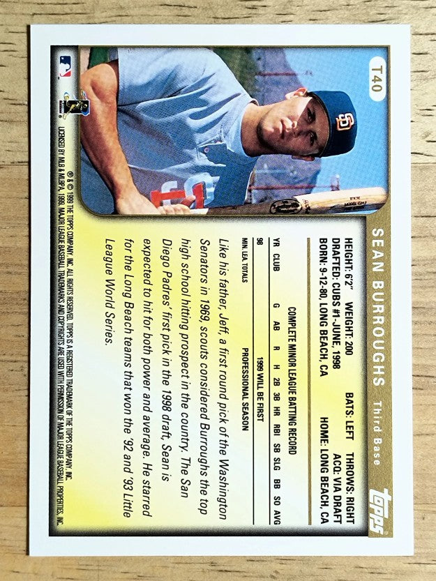 1999 Topps Traded #T40 Sean Burroughs RC