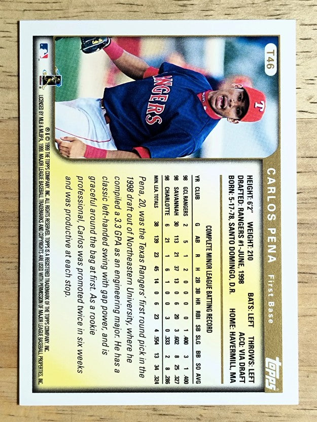 1999 Topps Traded #T46 Carlos Pena RC