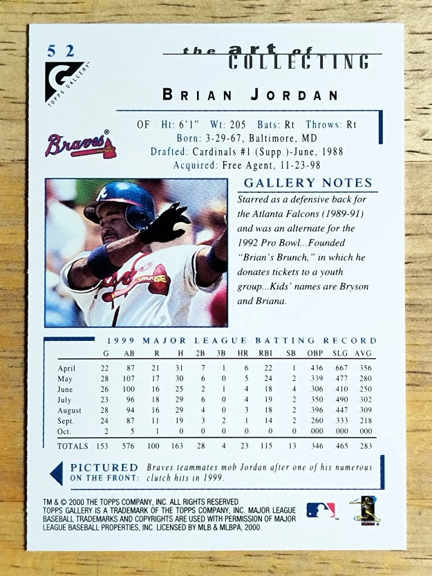 2000 Topps Gallery #52 Brian Jordan