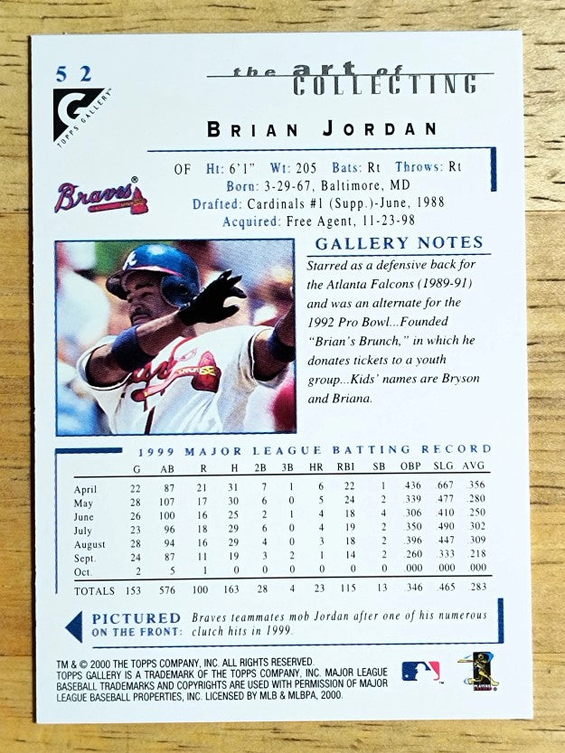 2000 Topps Gallery #52 Brian Jordan