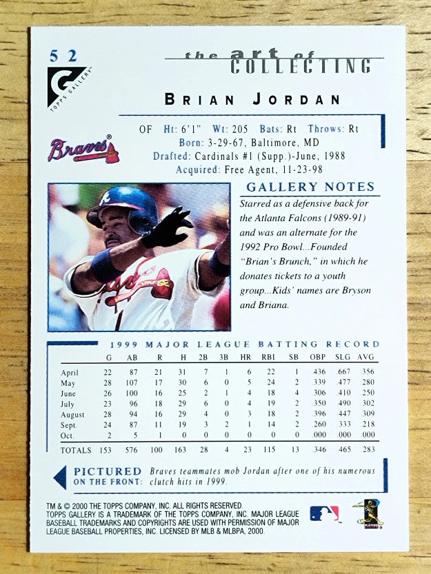 2000 Topps Gallery #52 Brian Jordan