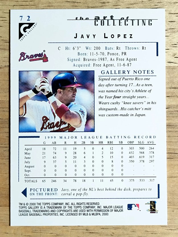 2000 Topps Gallery #72 Javy Lopez