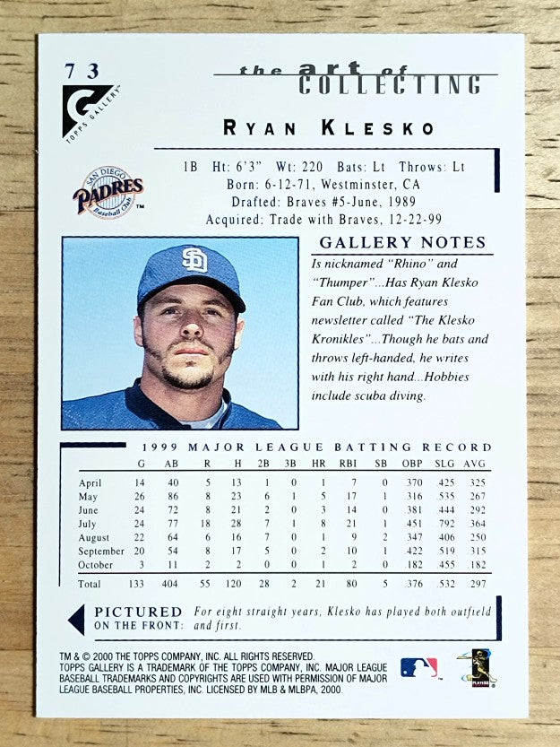 2000 Topps Gallery #73 Ryan Klesko