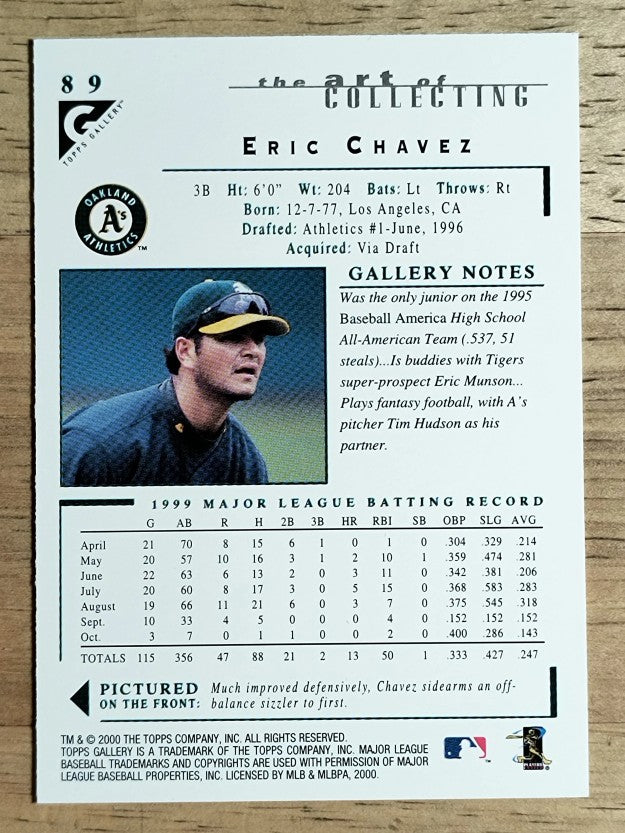 2000 Topps Gallery #89 Eric Chavez
