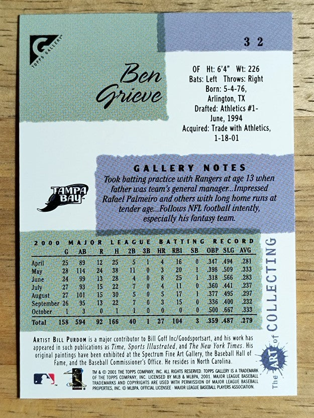 2001 Topps Gallery #32 Ben Grieve