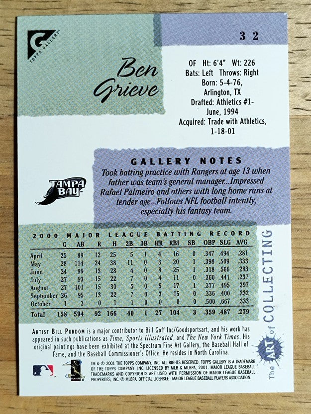 2001 Topps Gallery #32 Ben Grieve