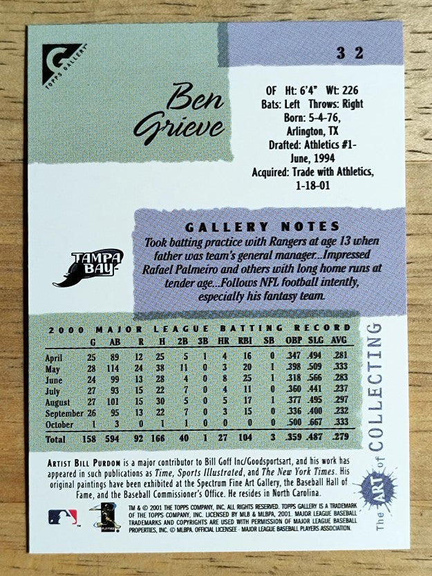 2001 Topps Gallery #32 Ben Grieve