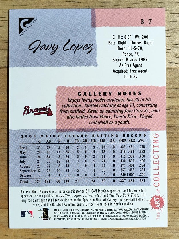 2001 Topps Gallery #37 Javy Lopez
