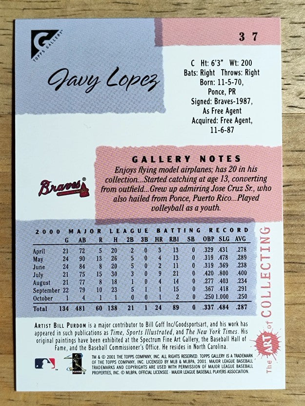2001 Topps Gallery #37 Javy Lopez