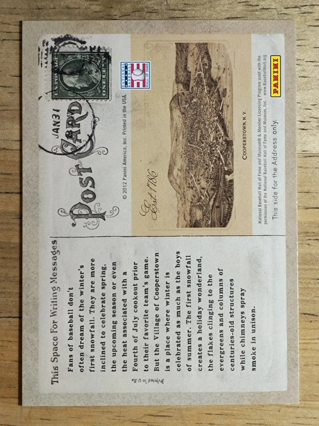 2012 Panini Cooperstown The Village #10 Fresh Snowfall in Cooperstown