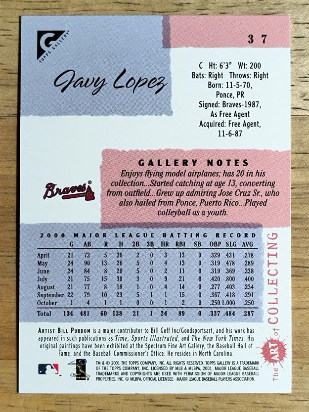 2001 Topps Gallery #37 Javy Lopez