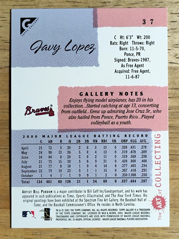 2001 Topps Gallery #37 Javy Lopez