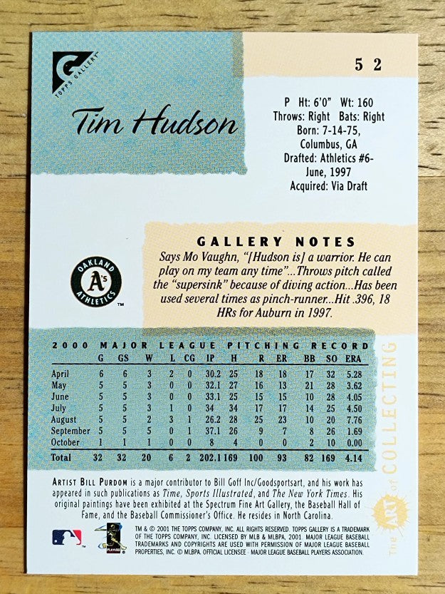 2001 Topps Gallery #52 Tim Hudson