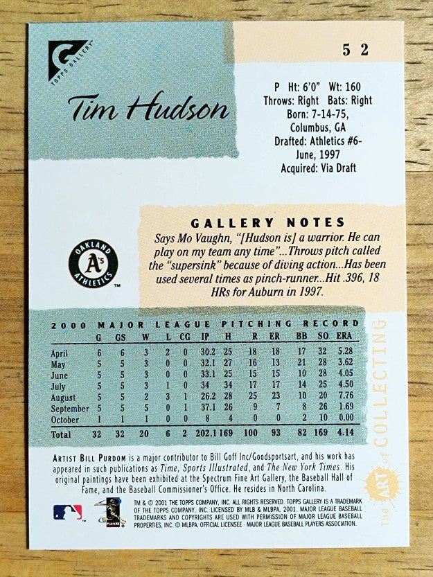2001 Topps Gallery #52 Tim Hudson