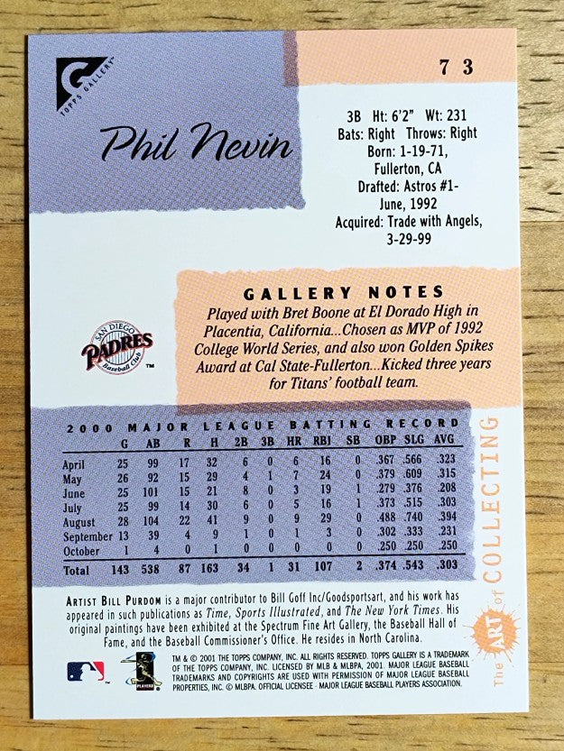 2001 Topps Gallery #73 Phil Nevin
