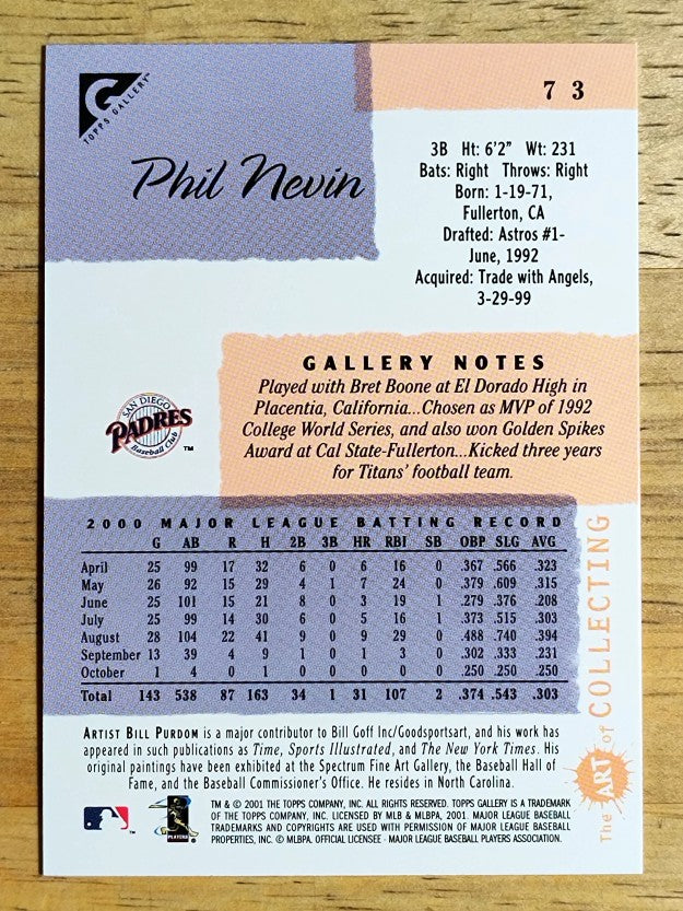 2001 Topps Gallery #73 Phil Nevin