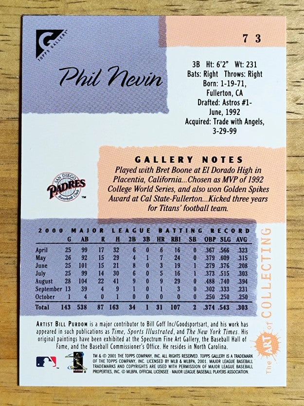 2001 Topps Gallery #73 Phil Nevin