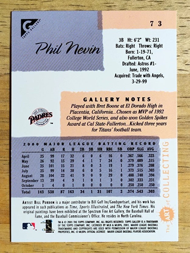 2001 Topps Gallery #73 Phil Nevin