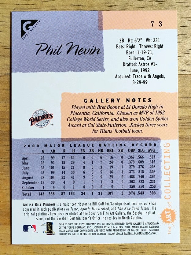 2001 Topps Gallery #73 Phil Nevin