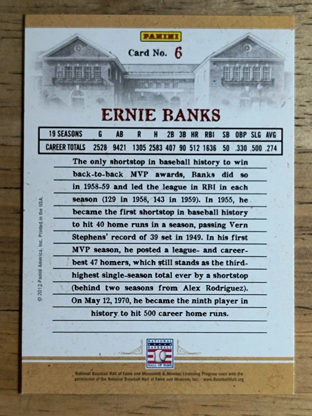 2012 Panini Cooperstown Credentials #6 Ernie Banks