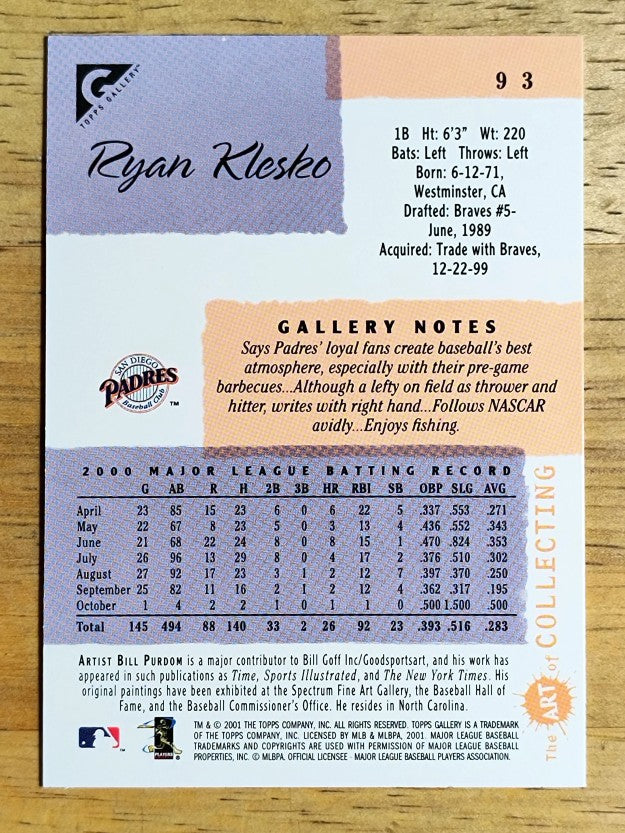 2001 Topps Gallery #93 Ryan Klesko
