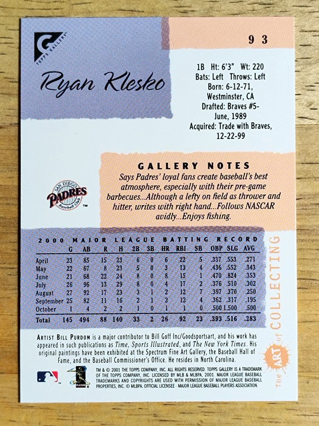 2001 Topps Gallery #93 Ryan Klesko